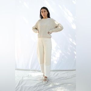 Micaela Greg Antique Leno Pullover in cream size large